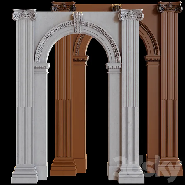 Stucco column arch 3D Model Stucco column arch 3D Model