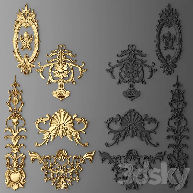 Stucco decor. Set. 3D Model