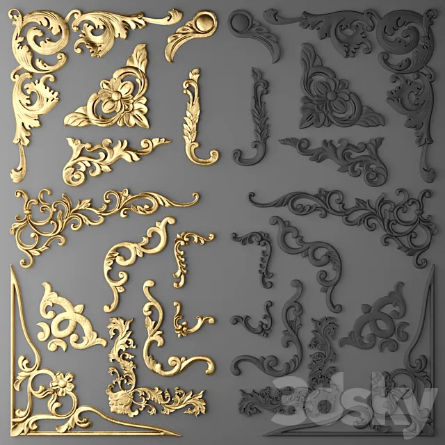 Stucco decor. Set. 3D Model
