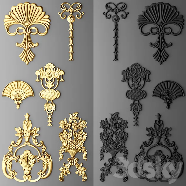 Stucco decor. Set. 3DModel