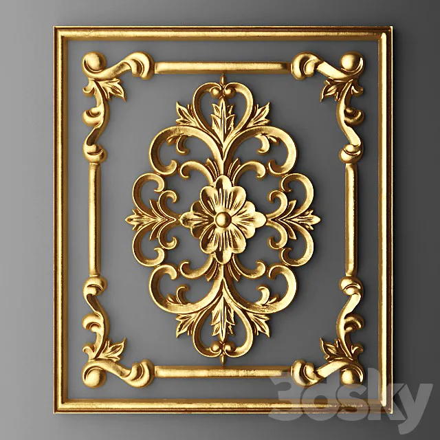 Stucco Frame carving. 3D Model