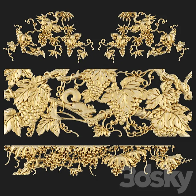 Stucco grapes. 3D Model