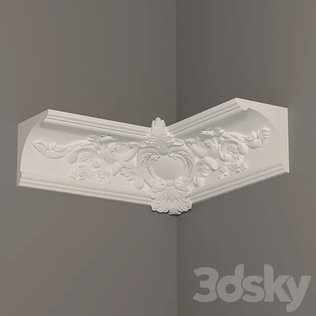 Stucco molding cornice 3D Model Stucco molding cornice 3D Model