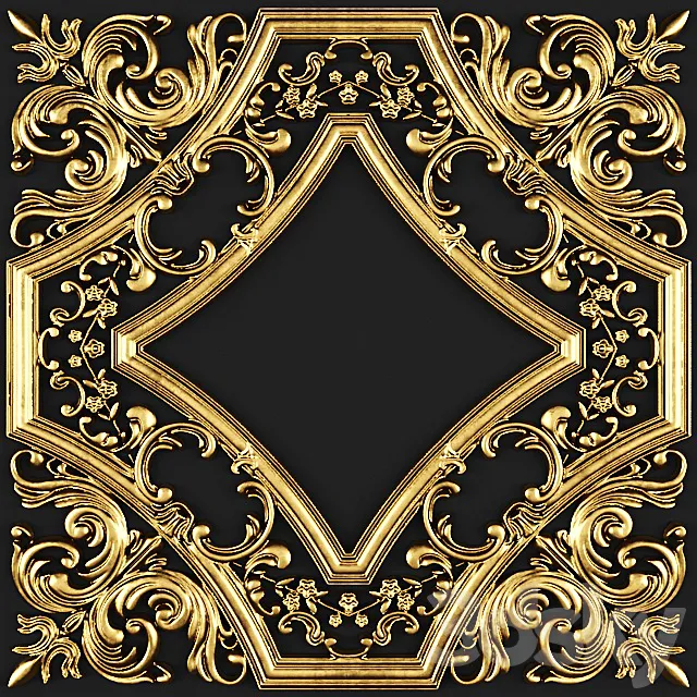 Stucco pattern. Rosette. 3D Model