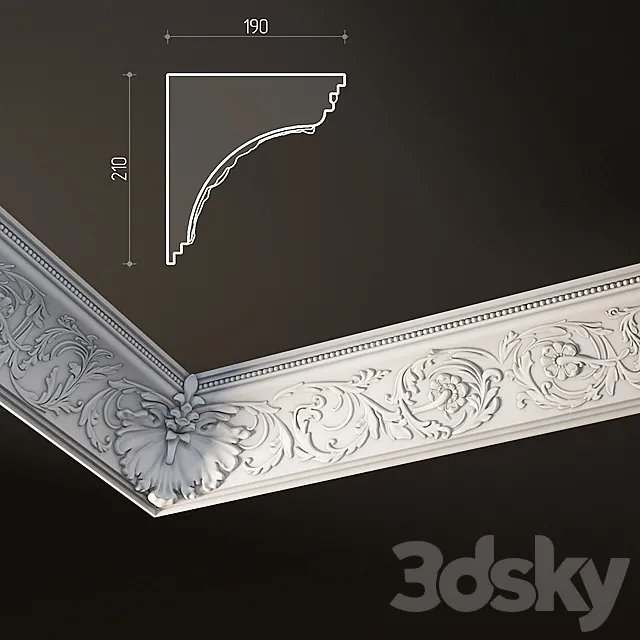 Stucco plaster cornice 3DModel Stucco plaster cornice 3DModel