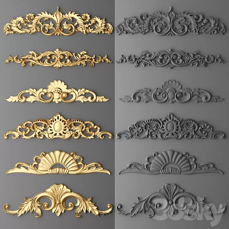 Stucco. Set. 3D Model Stucco. Set. 3D Model