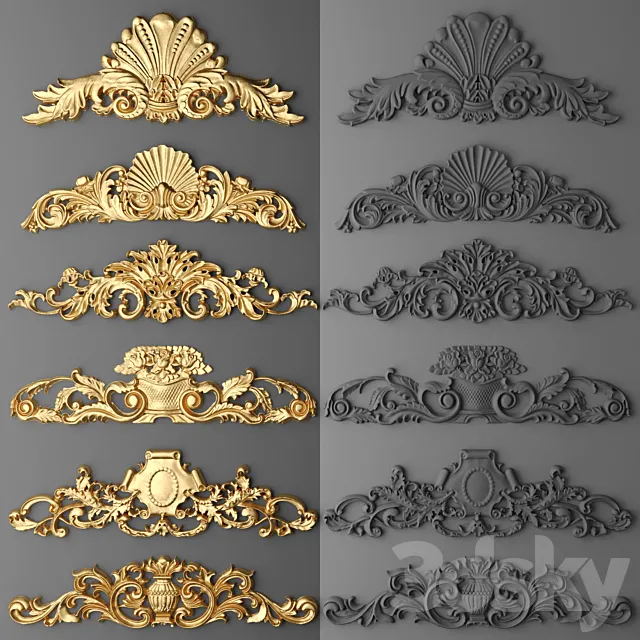 Stucco. Set. 3D Model Stucco. Set. 3D Model