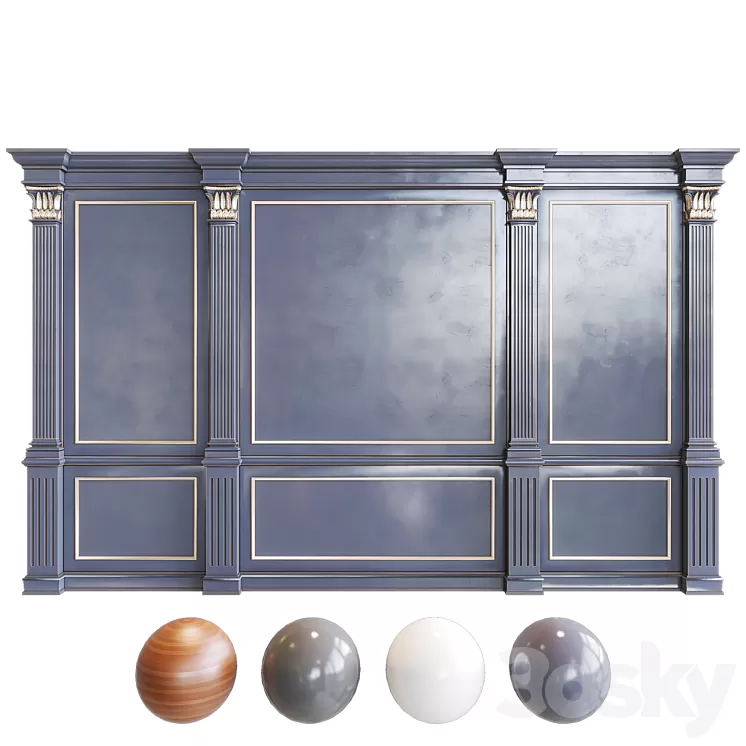 Stucco wall panel with decorative 3D Model Stucco wall panel with decorative 3D Model