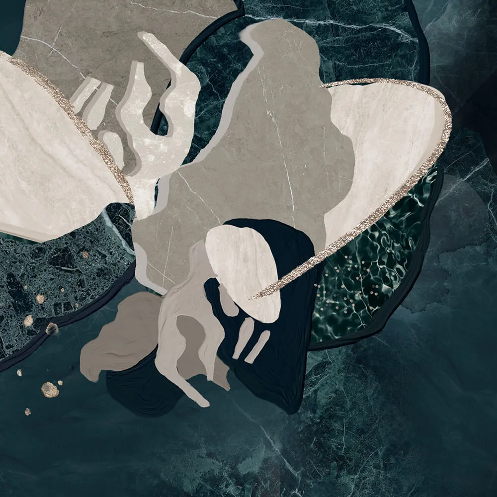 Studijo Wallart – Wallpaper Marble flower 3D Model