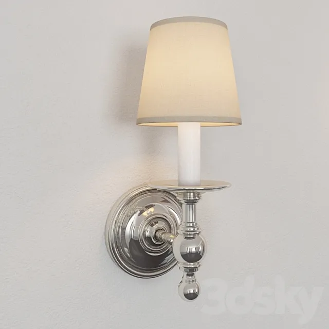 Studio Classic Single Sconce in Polished Nickel by Visual Comfort SL2815PN 3D Model