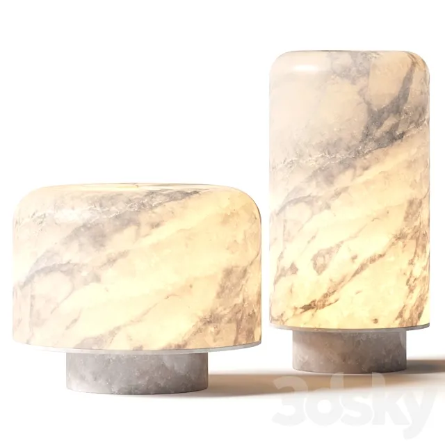Studio Raw Material Foxfire Pair of Lamps 3D Model Studio Raw Material Foxfire Pair of Lamps 3D Model