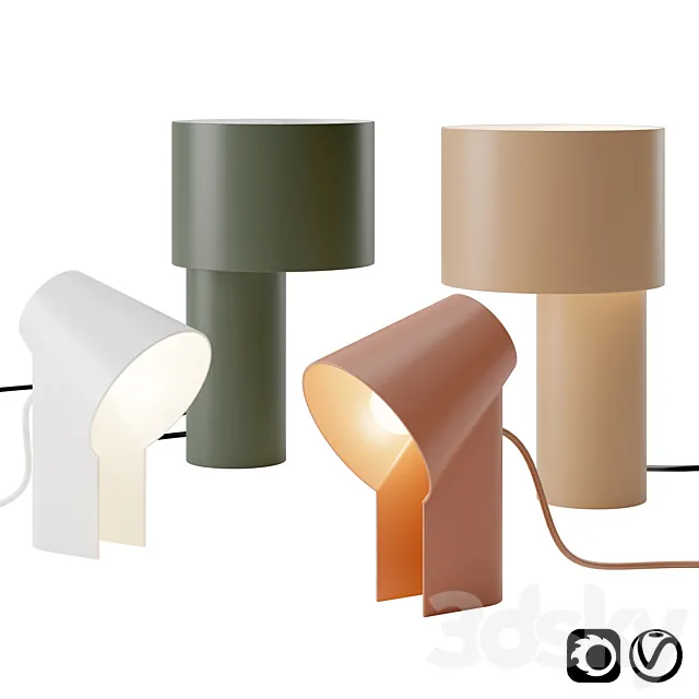 Study and Tangent Table Lamp by Woud 3DModel Study and Tangent Table Lamp by Woud 3DModel