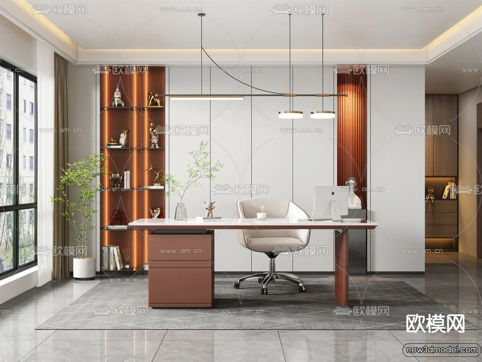 Study and Work Space – 3D Models – 3D Interior Scene – 039 Study and Work Space – 3D Models – 3D Interior Scene – 039