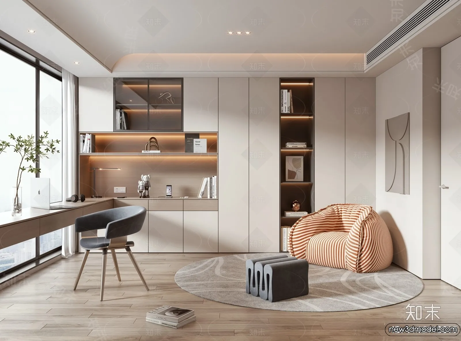 Study and Work Space – 3D Models – 3D Interior Scene – 044 Study and Work Space – 3D Models – 3D Interior Scene – 044