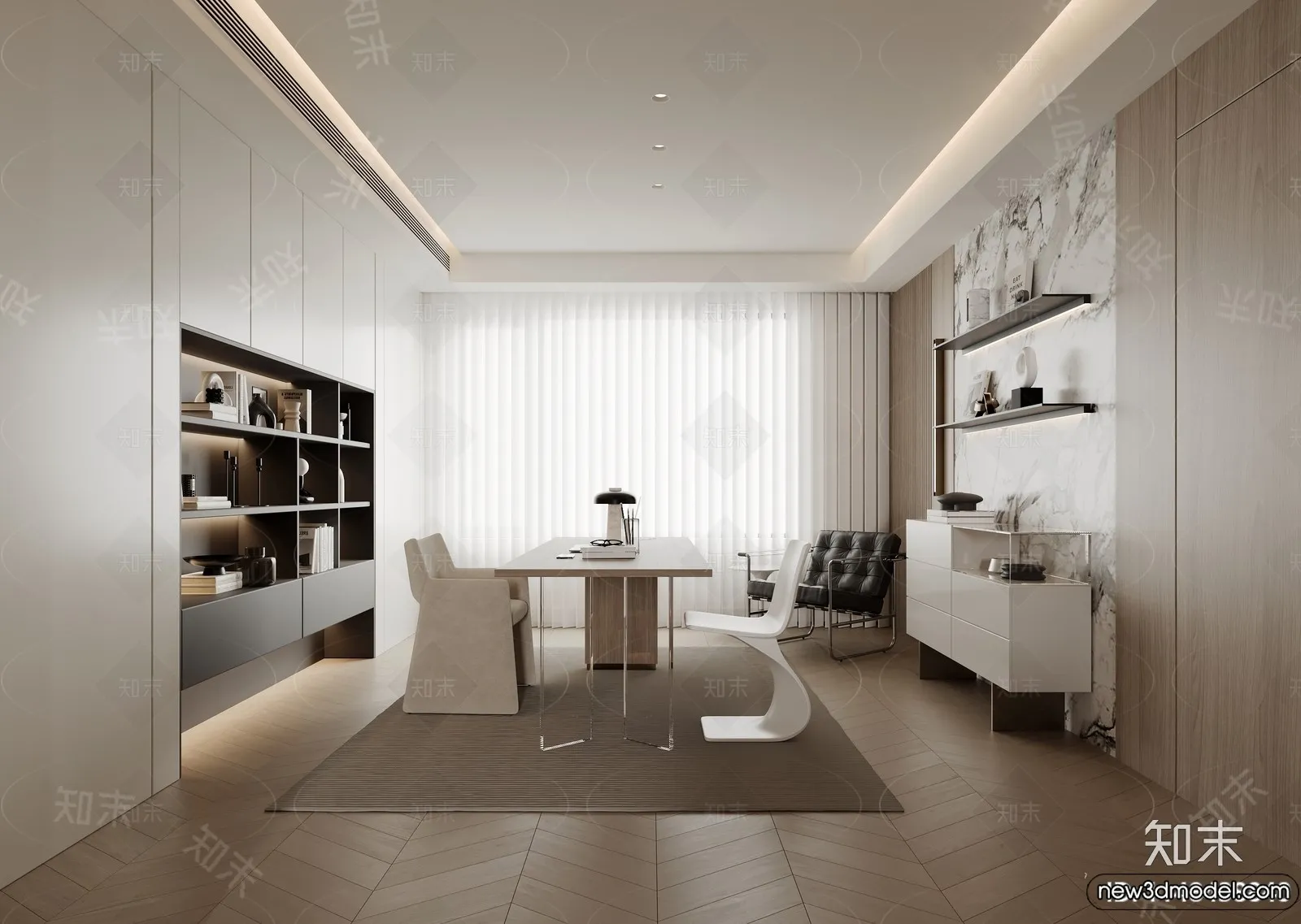 Study and Work Space – 3D Models – 3D Interior Scene – 045 Study and Work Space – 3D Models – 3D Interior Scene – 045