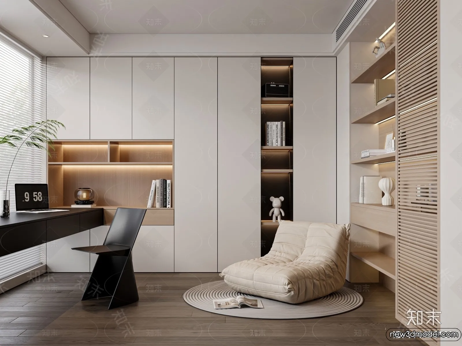 Study and Work Space – 3D Models – 3D Interior Scene – 048 Study and Work Space – 3D Models – 3D Interior Scene – 048