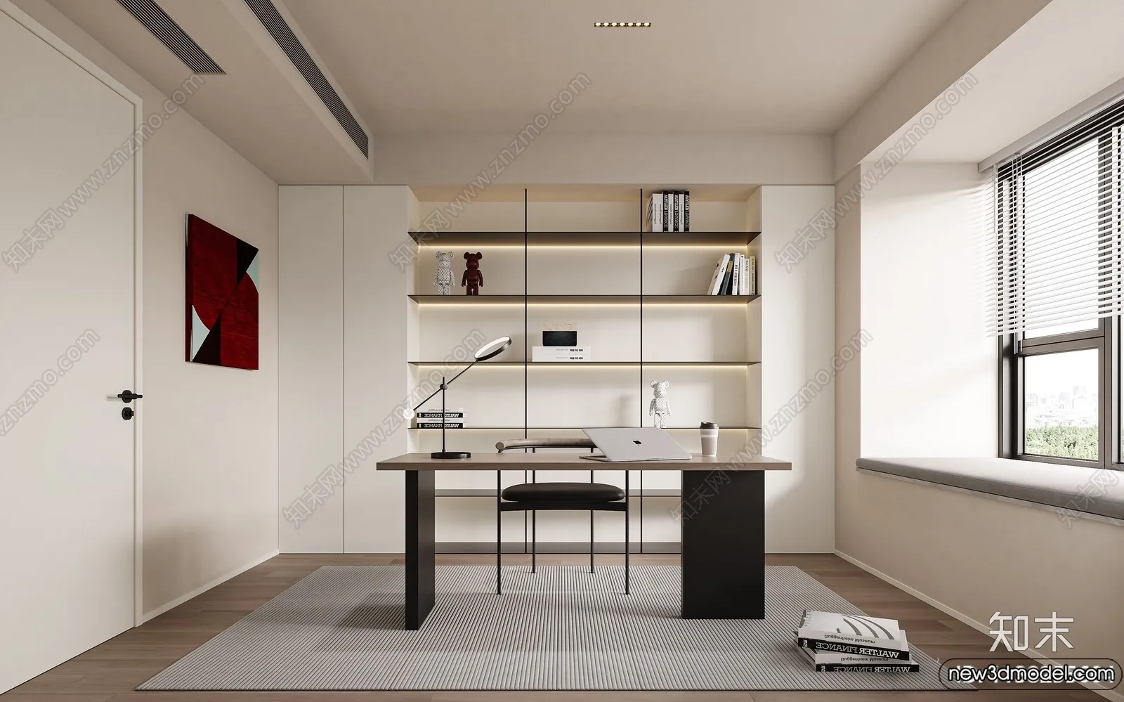 Study and Work Space – 3D Models – 3D Interior Scene – 050 Study and Work Space – 3D Models – 3D Interior Scene – 050