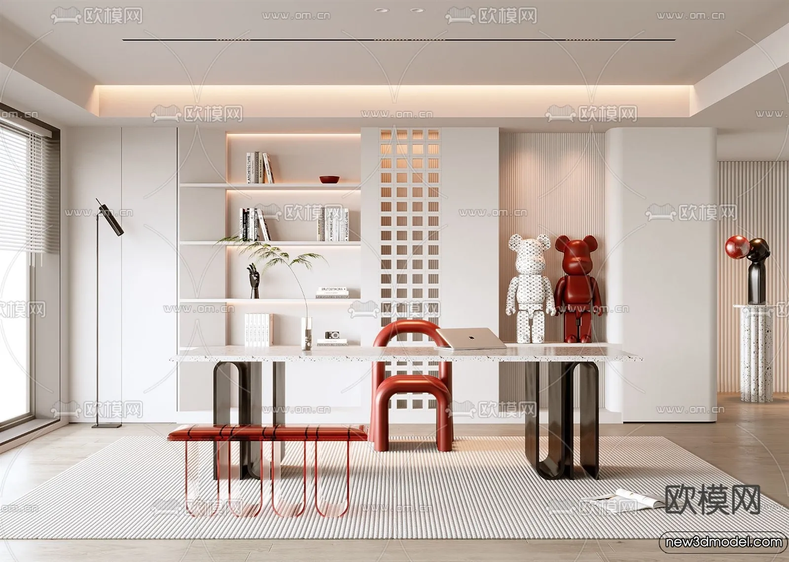 Study and Work Space – 3D Models – 3D Interior Scene – 053 Study and Work Space – 3D Models – 3D Interior Scene – 053