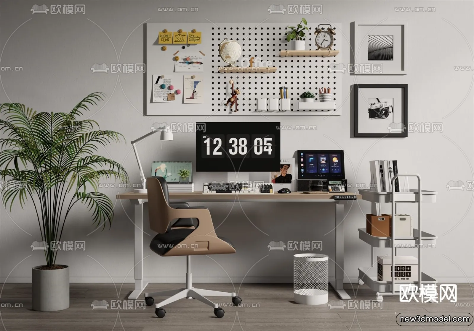 Study and Work Space – 3D Models – 3D Interior Scene – 054 Study and Work Space – 3D Models – 3D Interior Scene – 054