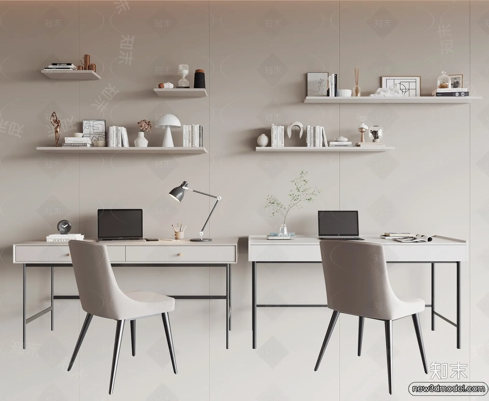 Study and Work Space – 3D Models – 3D Interior Scene – 058 Study and Work Space – 3D Models – 3D Interior Scene – 058