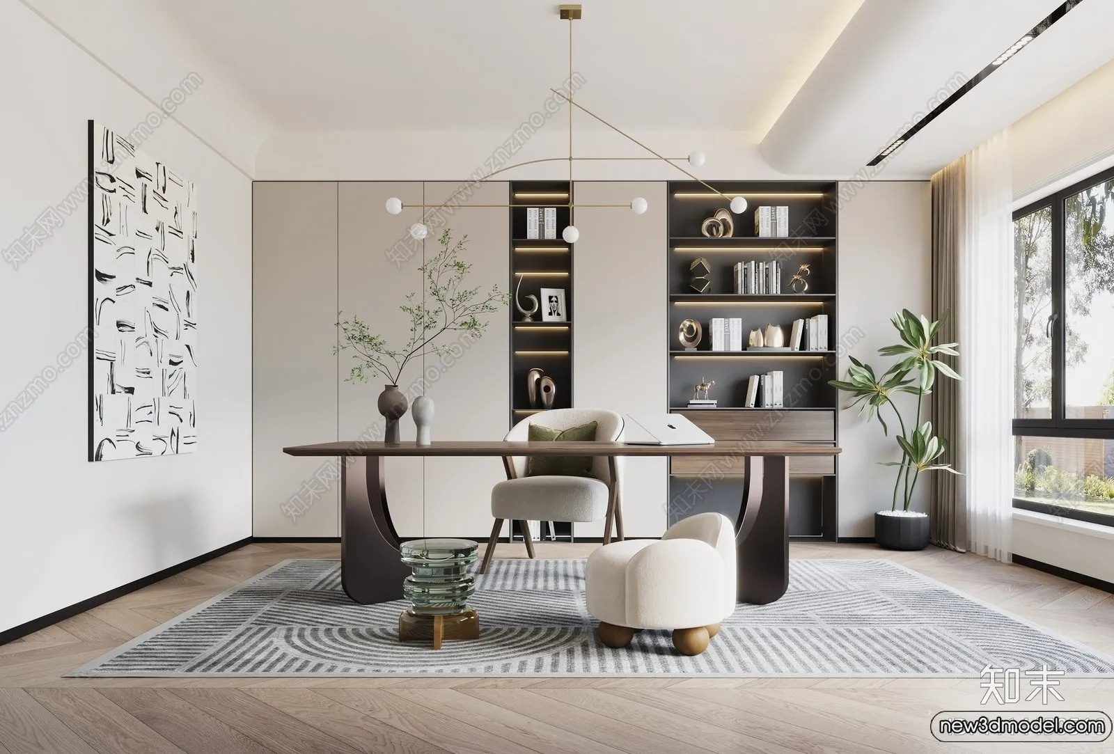 Study and Work Space – 3D Models – 3D Interior Scene – 059 Study and Work Space – 3D Models – 3D Interior Scene – 059