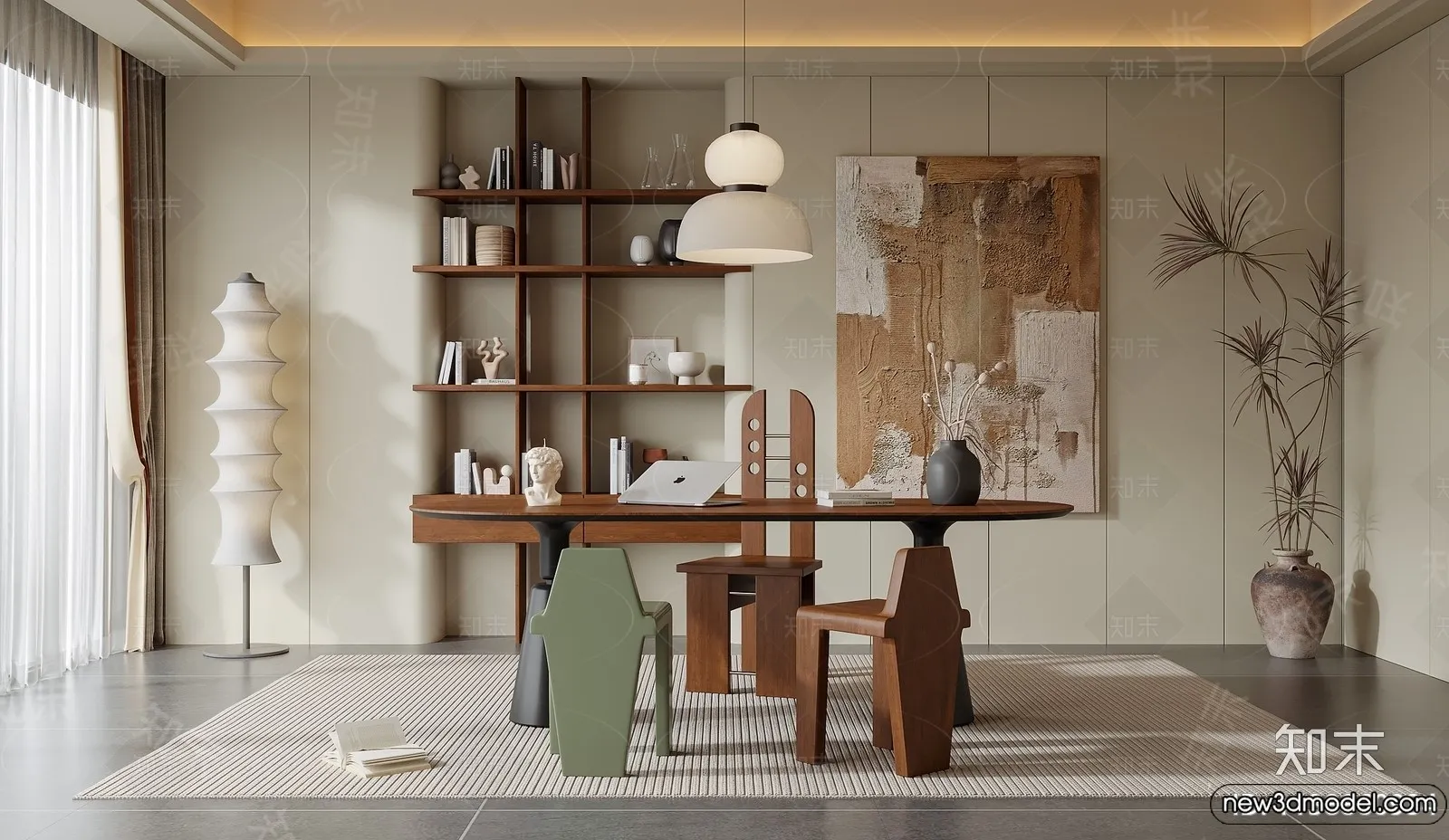 Study and Work Space – 3D Models – 3D Interior Scene – 061 Study and Work Space – 3D Models – 3D Interior Scene – 061