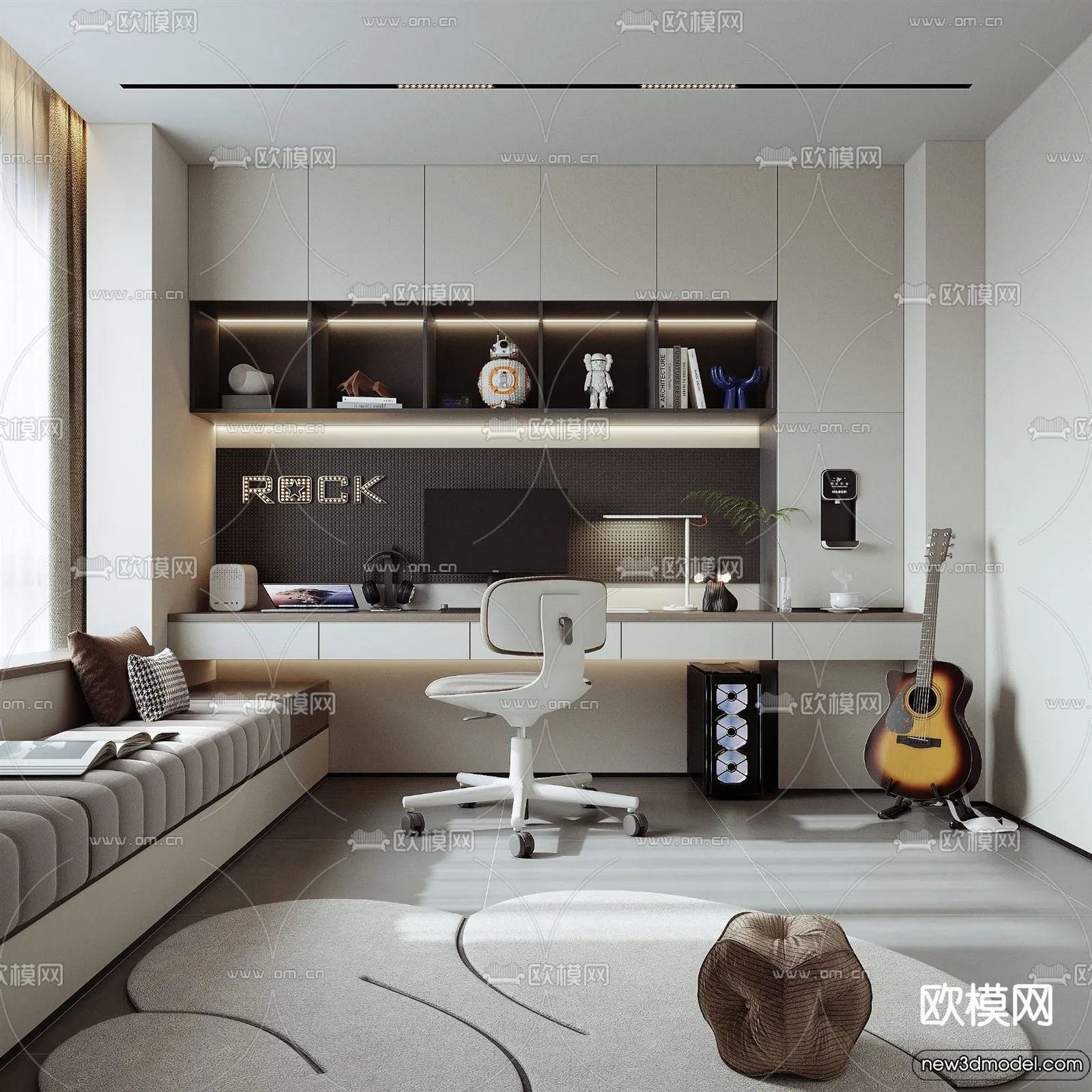 Study and Work Space – 3D Models – 3D Interior Scene – 063 Study and Work Space – 3D Models – 3D Interior Scene – 063