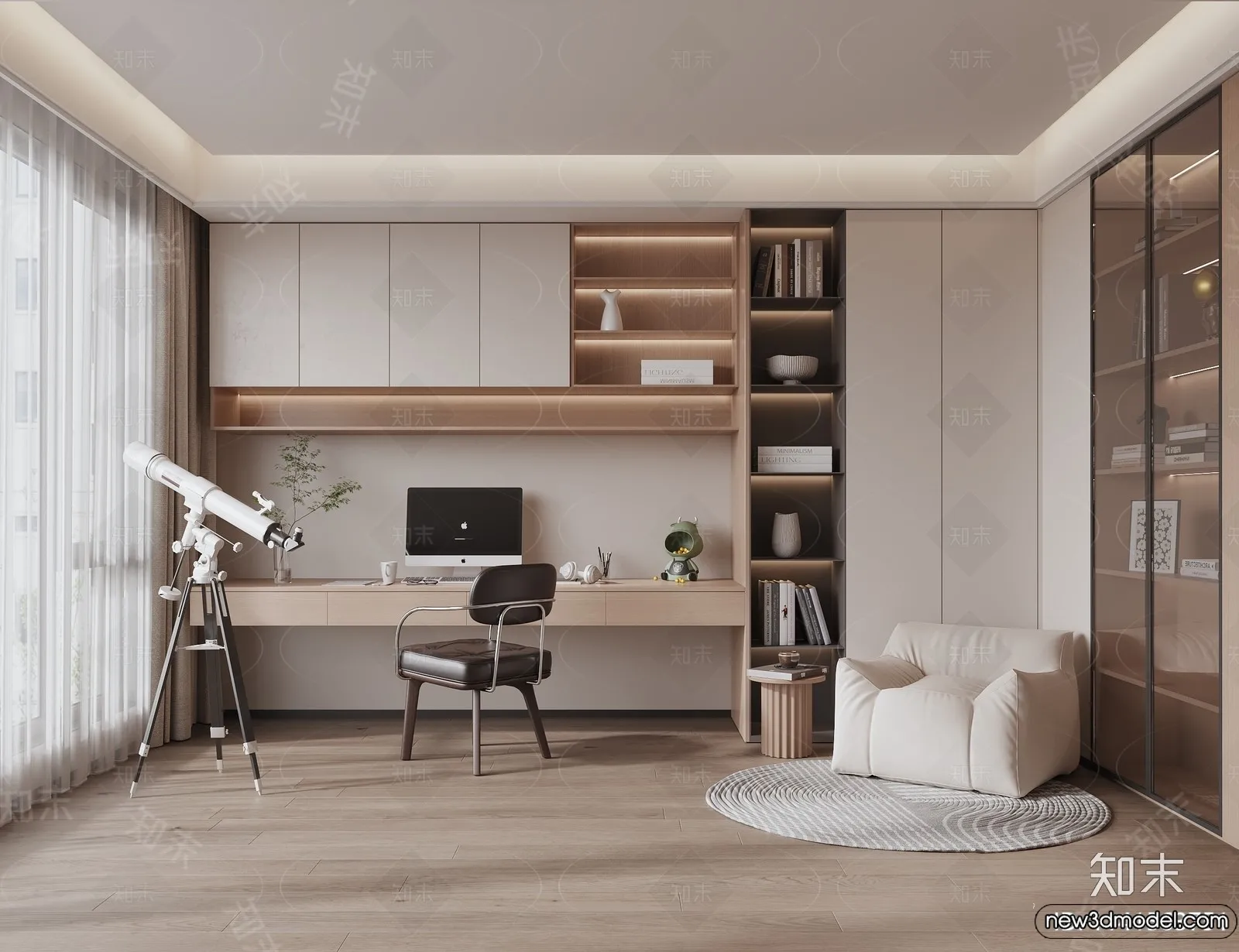 Study and Work Space – 3D Models – 3D Interior Scene – 064 Study and Work Space – 3D Models – 3D Interior Scene – 064