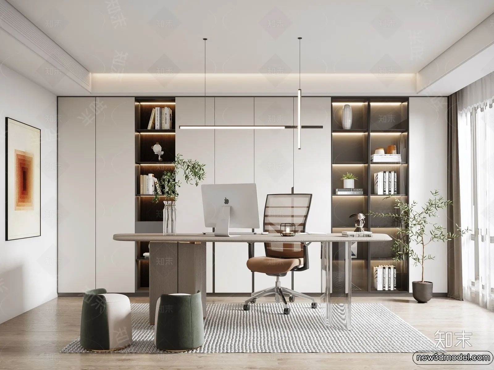 Study and Work Space – 3D Models – 3D Interior Scene – 065 Study and Work Space – 3D Models – 3D Interior Scene – 065