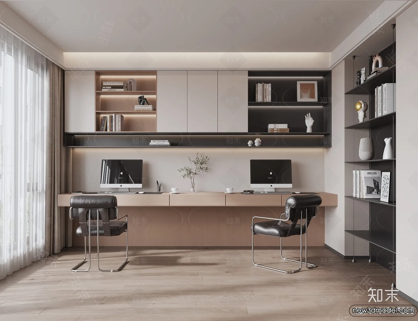 Study and Work Space – 3D Models – 3D Interior Scene – 068 Study and Work Space – 3D Models – 3D Interior Scene – 068