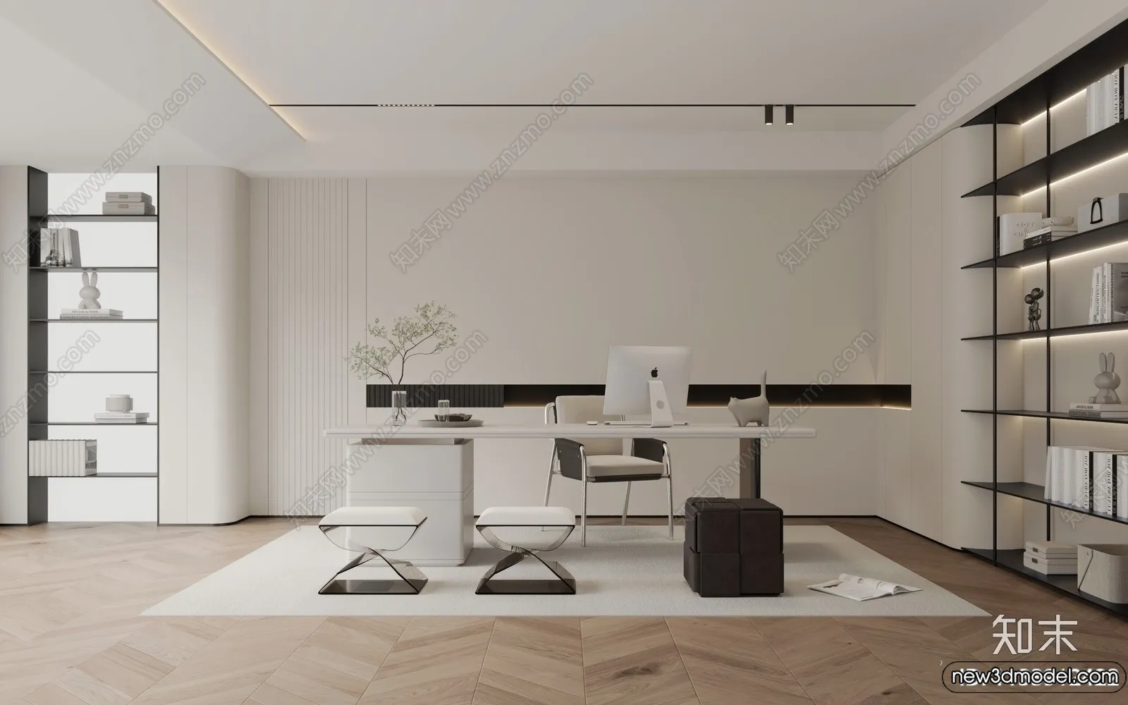 Study and Work Space – 3D Models – 3D Interior Scene – 074 Study and Work Space – 3D Models – 3D Interior Scene – 074
