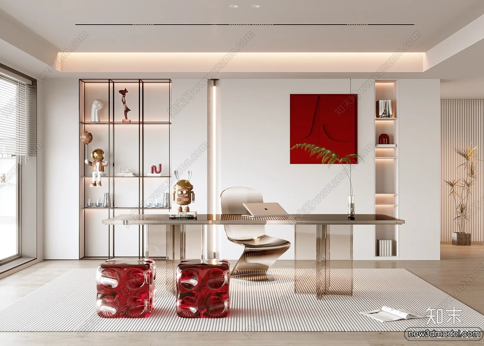 Study and Work Space – 3D Models – 3D Interior Scene – 081 Study and Work Space – 3D Models – 3D Interior Scene – 081