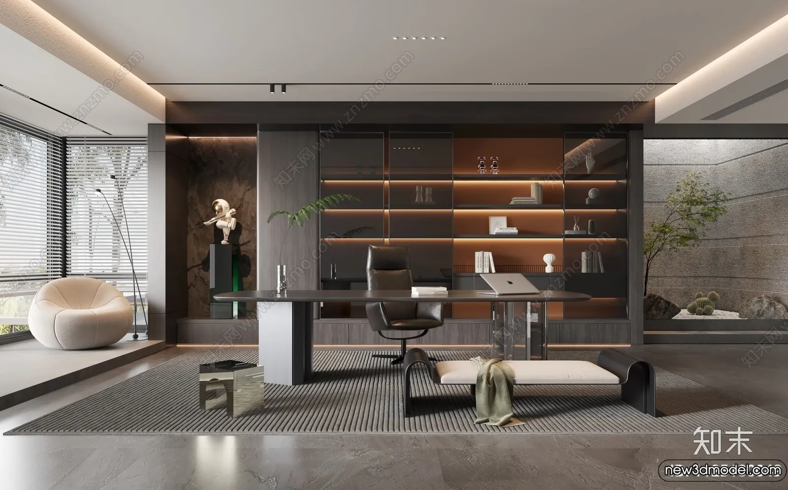 Study and Work Space – 3D Models – 3D Interior Scene – 083 Study and Work Space – 3D Models – 3D Interior Scene – 083