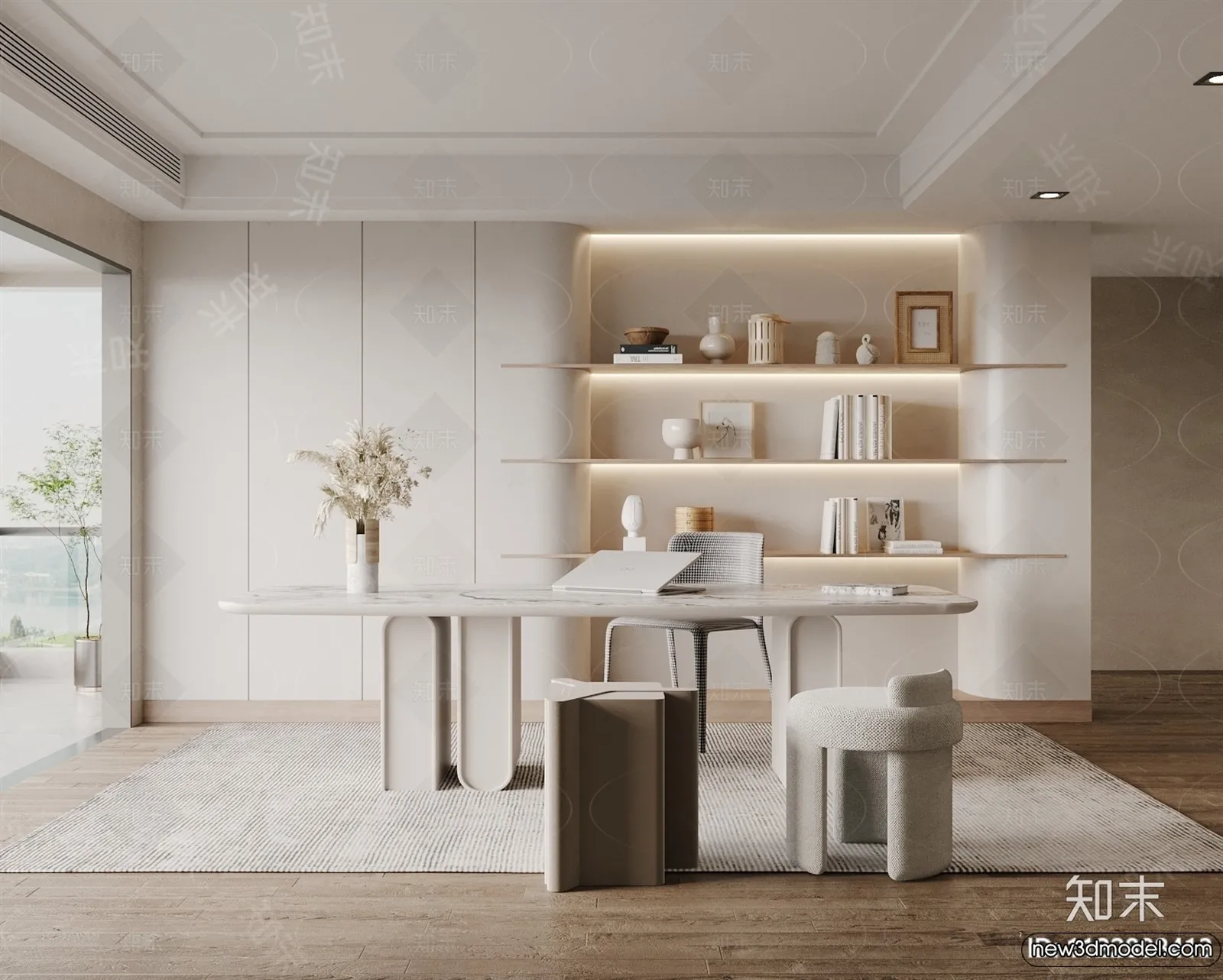 Study and Work Space – 3D Models – 3D Interior Scene – 084 Study and Work Space – 3D Models – 3D Interior Scene – 084