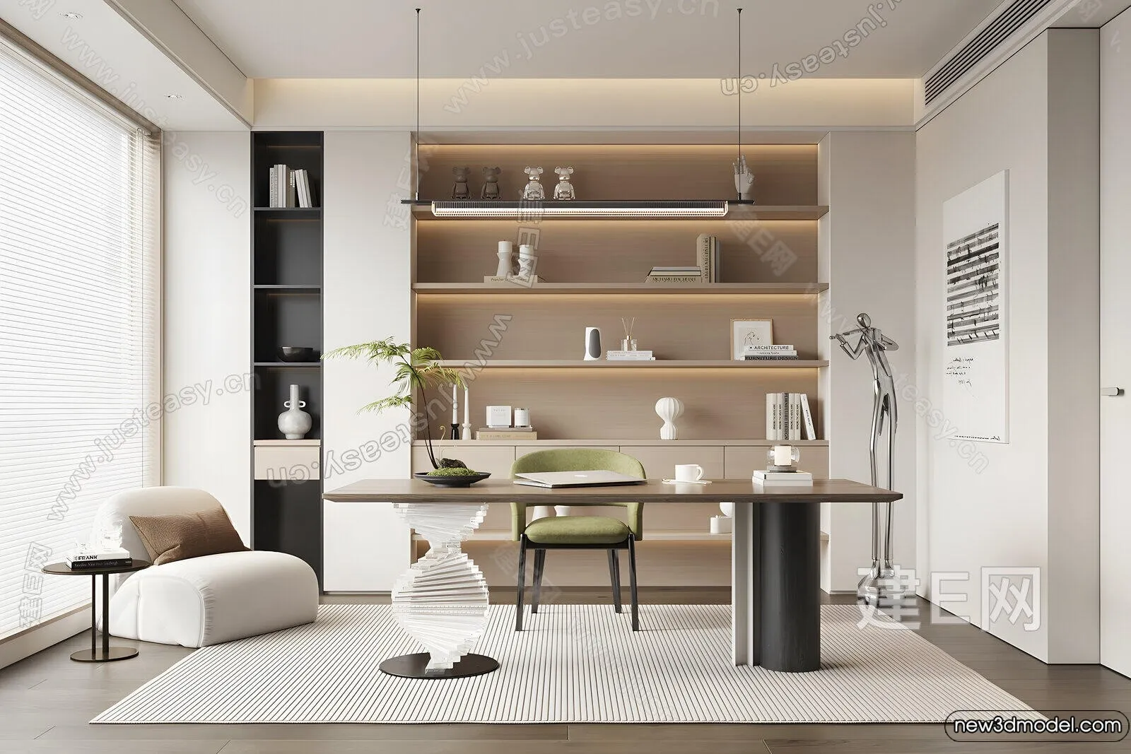 Study and Work Space – 3D Models – 3D Interior Scene – 085 Study and Work Space – 3D Models – 3D Interior Scene – 085