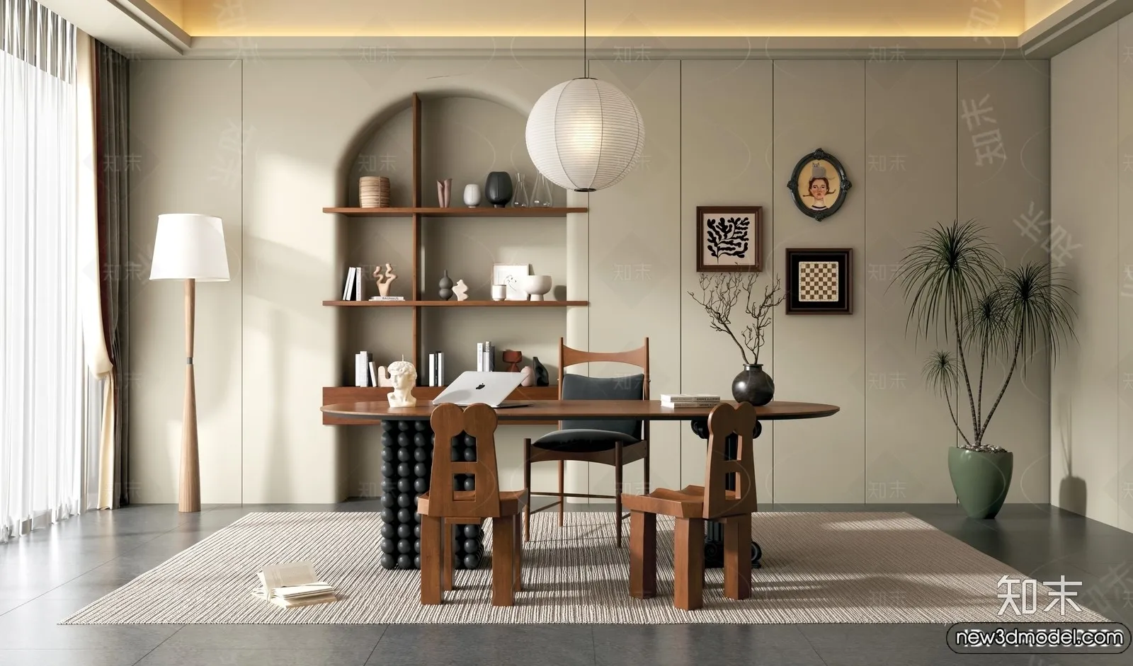 Study and Work Space – 3D Models – 3D Interior Scene – 087 Study and Work Space – 3D Models – 3D Interior Scene – 087