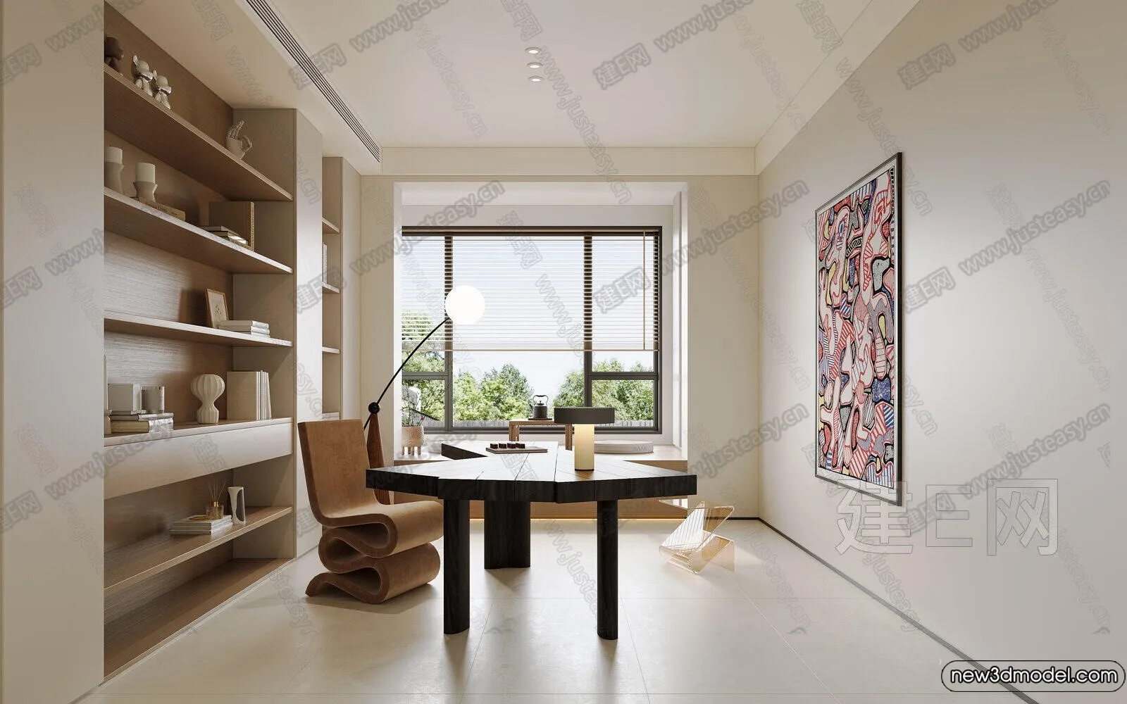 Study and Work Space – 3D Models – 3D Interior Scene – 091 Study and Work Space – 3D Models – 3D Interior Scene – 091