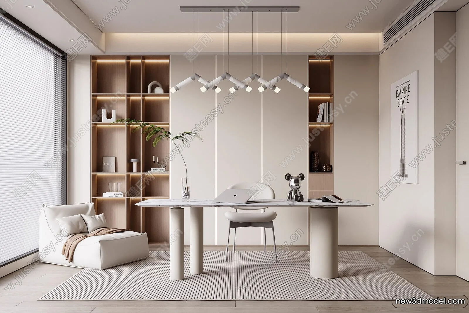 Study and Work Space – 3D Models – 3D Interior Scene – 094 Study and Work Space – 3D Models – 3D Interior Scene – 094