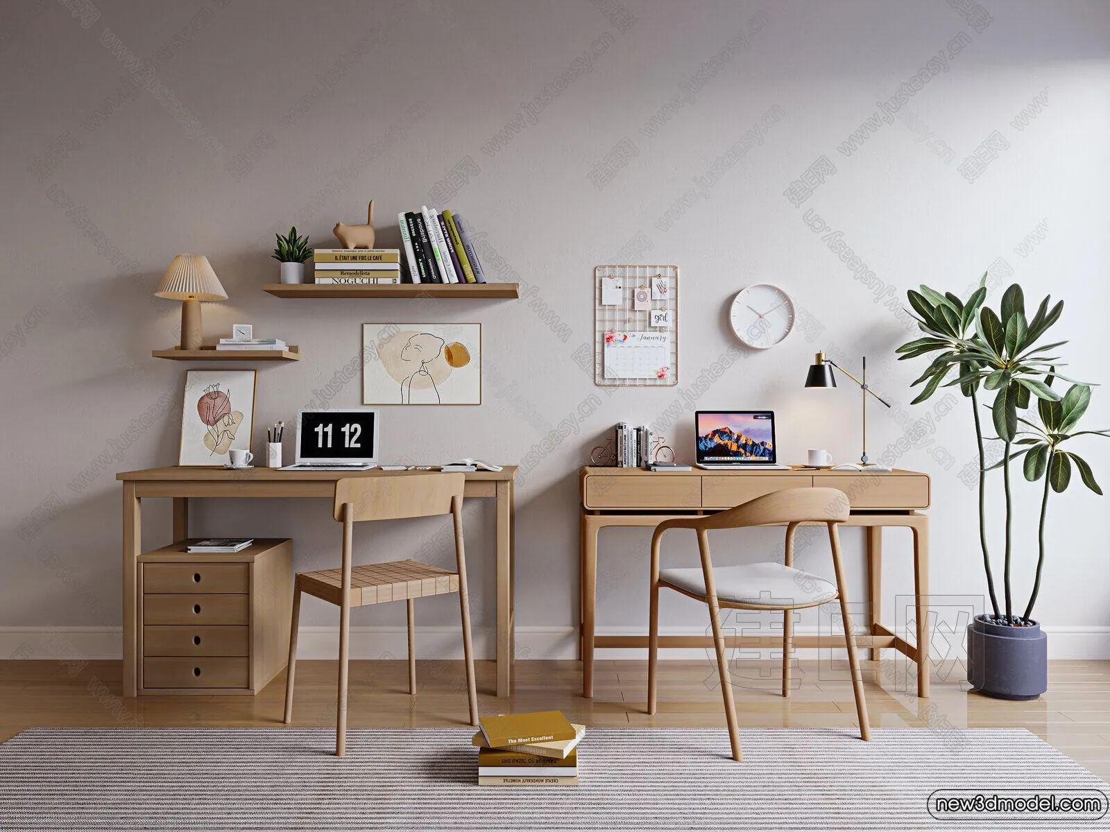 Study and Work Space – 3D Models – 3D Interior Scene – 095 Study and Work Space – 3D Models – 3D Interior Scene – 095