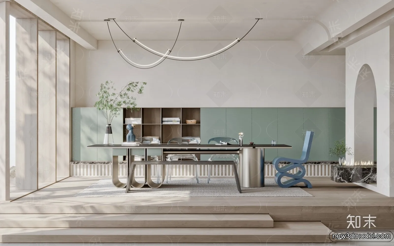 Study and Work Space – 3D Models – 3D Interior Scene – 098 Study and Work Space – 3D Models – 3D Interior Scene – 098