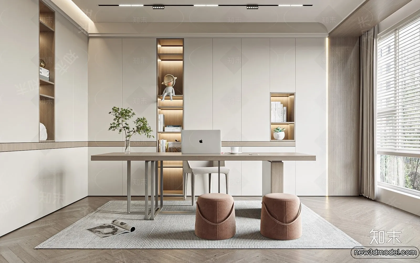 Study and Work Space – 3D Models – 3D Interior Scene – 100 Study and Work Space – 3D Models – 3D Interior Scene – 100