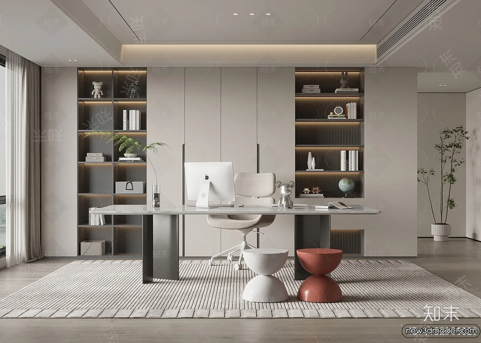 Study and Work Space – 3D Models – 3D Interior Scene – 101 Study and Work Space – 3D Models – 3D Interior Scene – 101