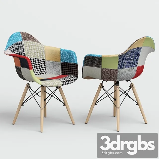 Stul Eames Style Daw Patchwork 1 3D Model Download Stul Eames Style Daw Patchwork 1 3D Model Download