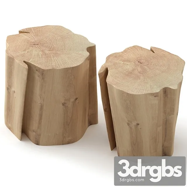 Stump coffee tables. 2 3D Model Download