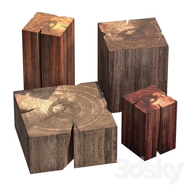 Stump coffee tables 3DModel
