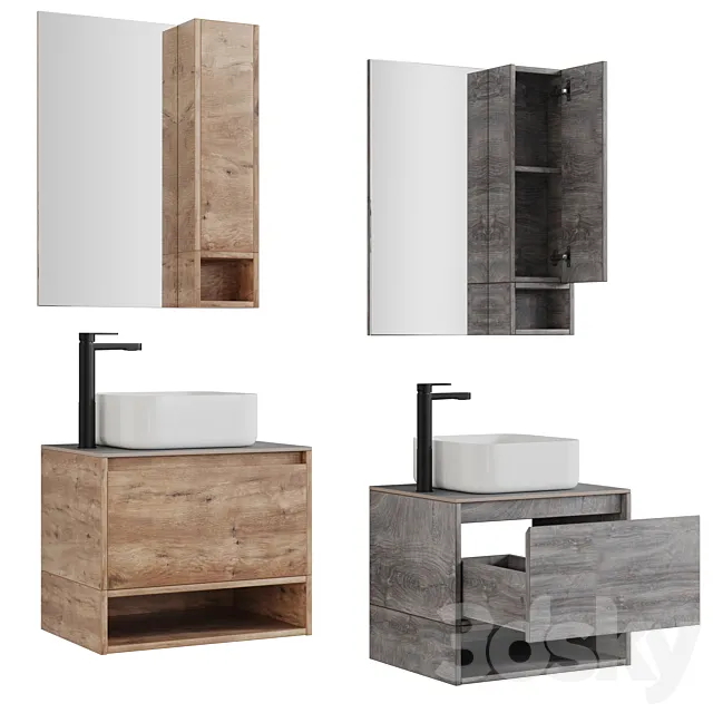 STWORKI Karlstad 60_75_90 Rustic Oak _ Rochelle 3D Model STWORKI Karlstad 60_75_90 Rustic Oak _ Rochelle 3D Model