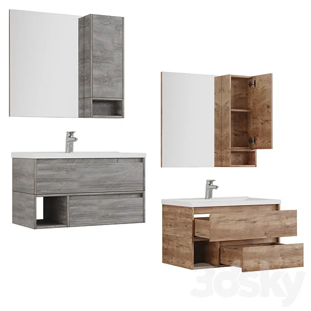 STWORKI Karlstad 90 and Pencil case rustic oak _ rochelle 3D Model STWORKI Karlstad 90 and Pencil case rustic oak _ rochelle 3D Model