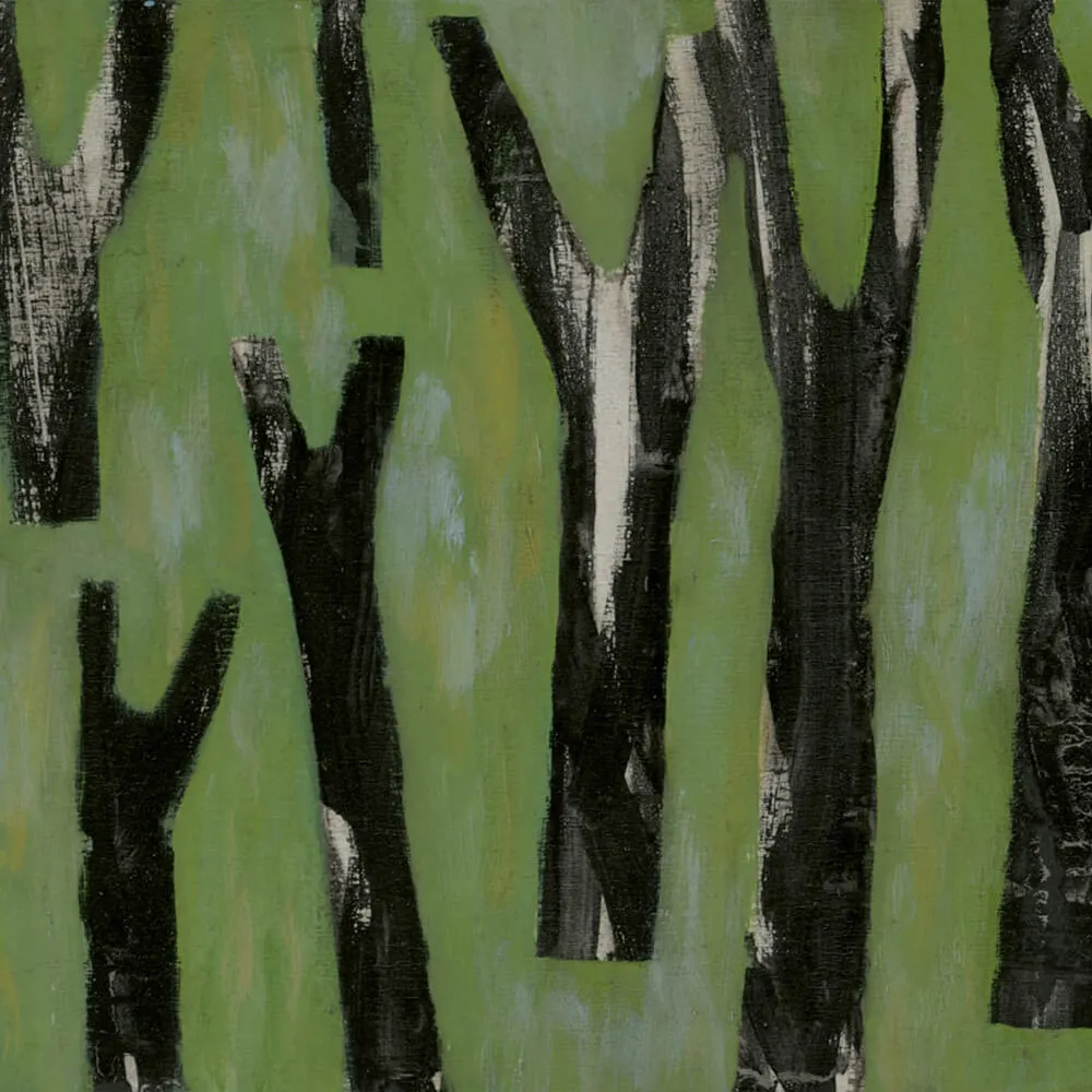 Styl’editions – Wallpaper Alberi Neri Su Fondo Verde 3D Model