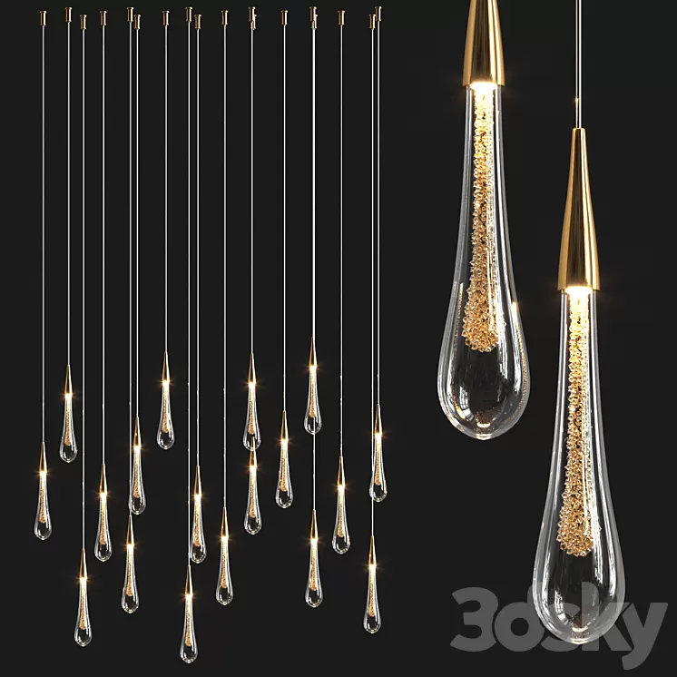 Stylish Modern Drop Pendant 3D Model Free Download