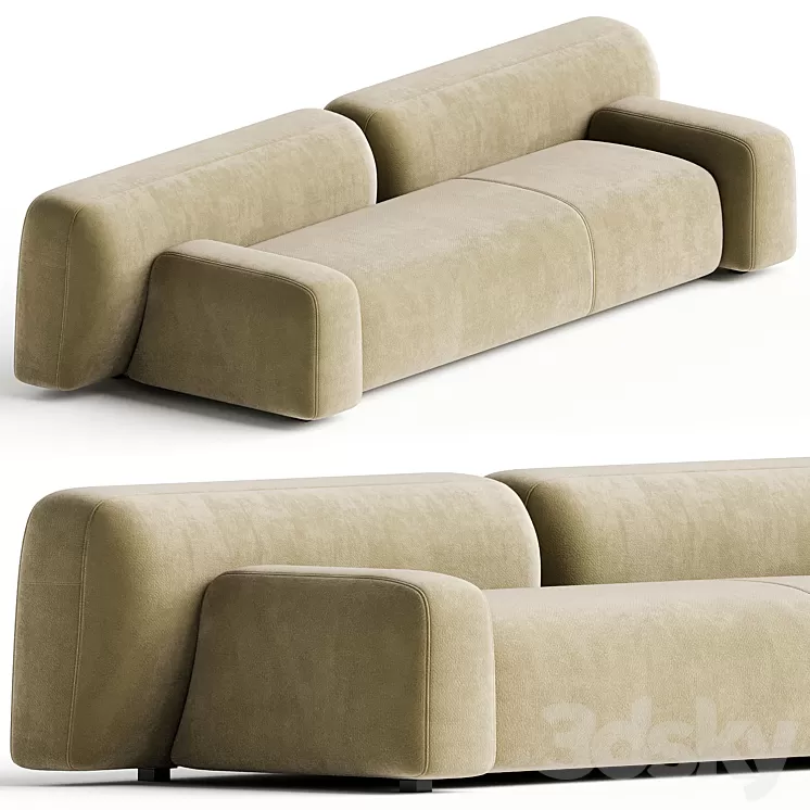 Suiseki sofa cod SUI05 composition 3D Model Free Download